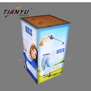 Promotion Aluminium Tension d'exposition portable Tissu Table Salon Affichage compteur